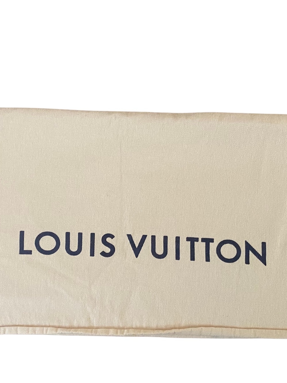 Louis Vuitton Cream and Black Logo Dust Bag